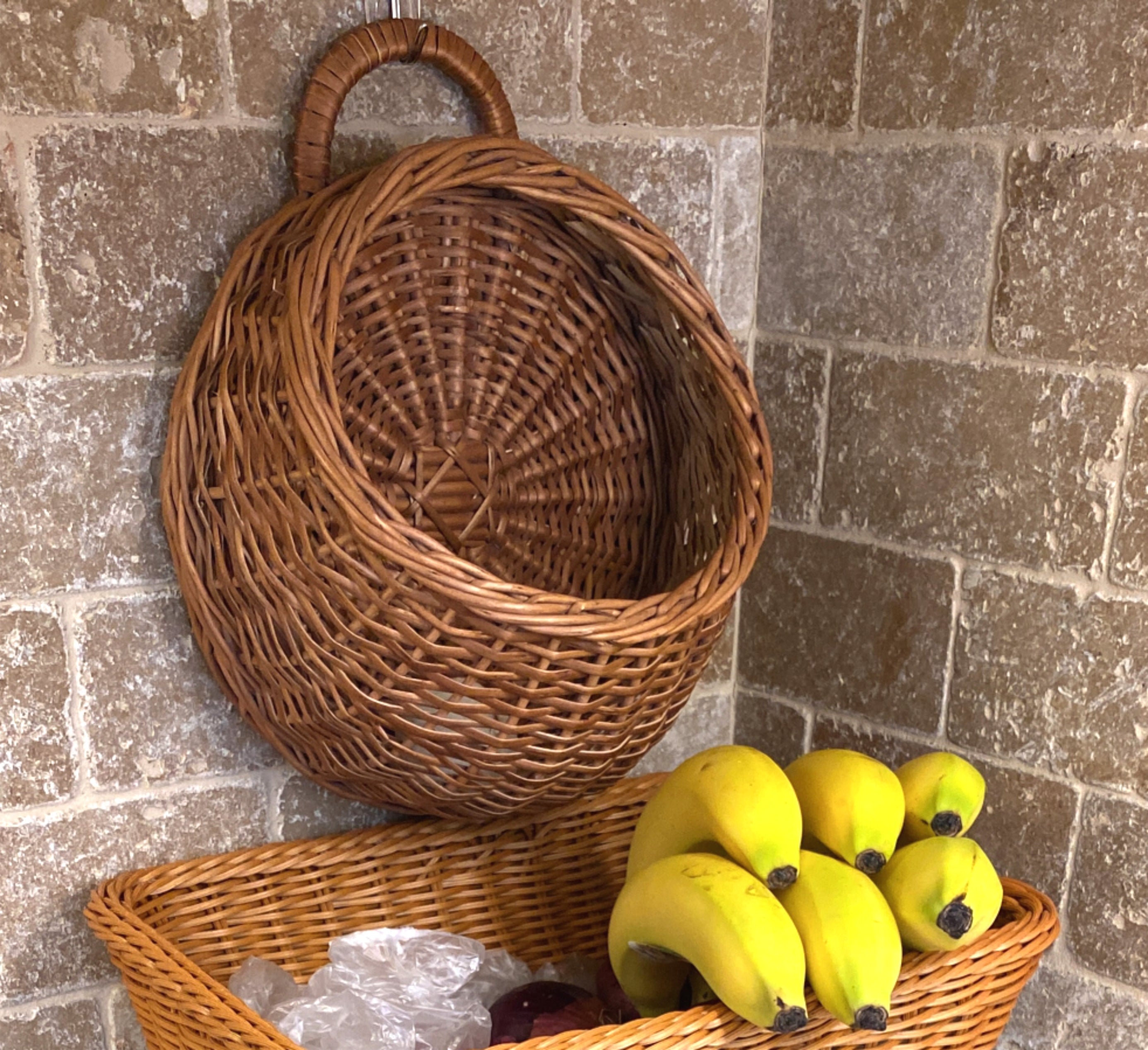 English willow wall basket