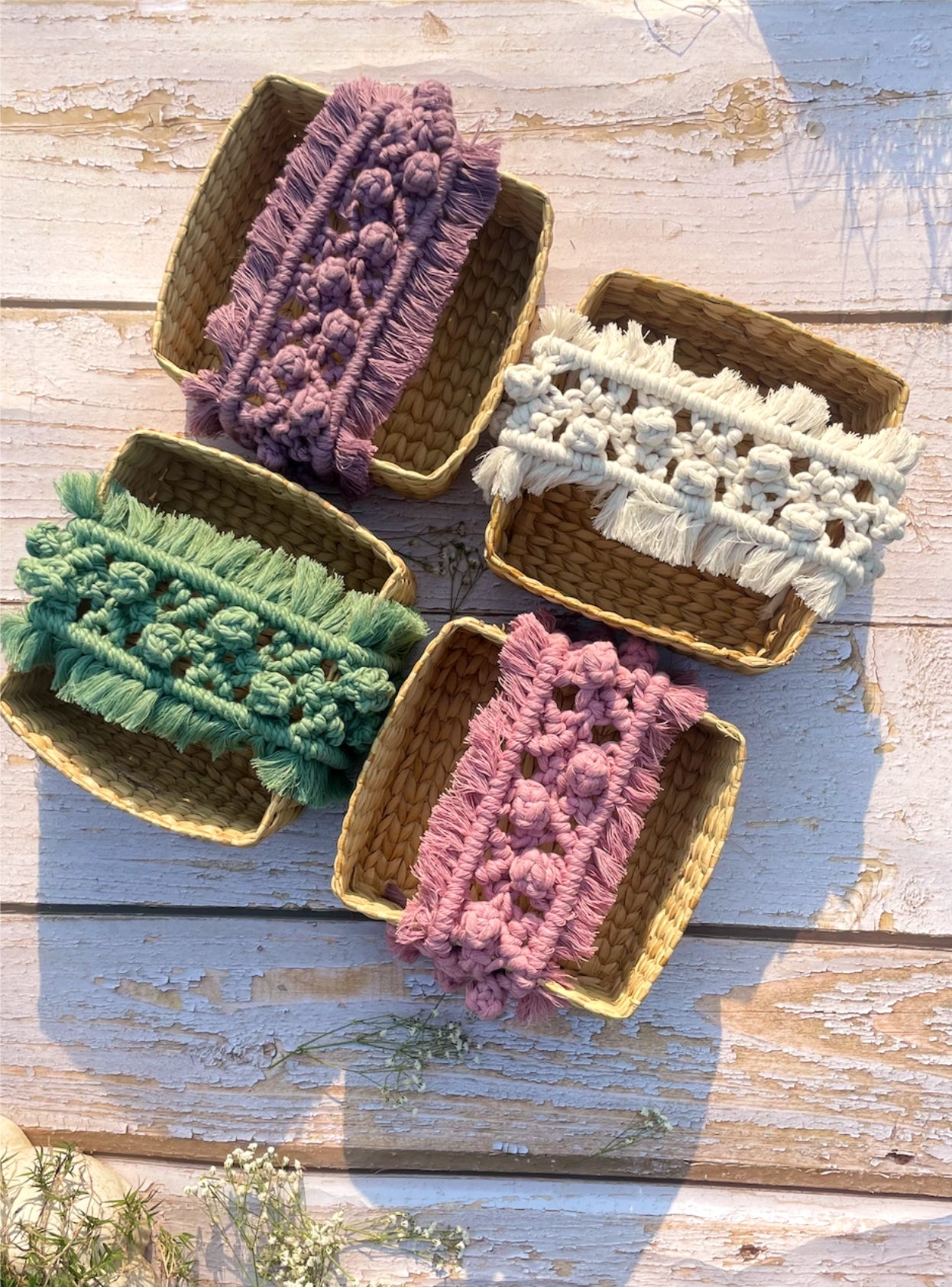 Macrame Spa Tray - DREAMY Colorways  (Made to order)