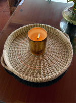 Load image into Gallery viewer, Handcrafted salt reed round fruit/ towel tray with handles
