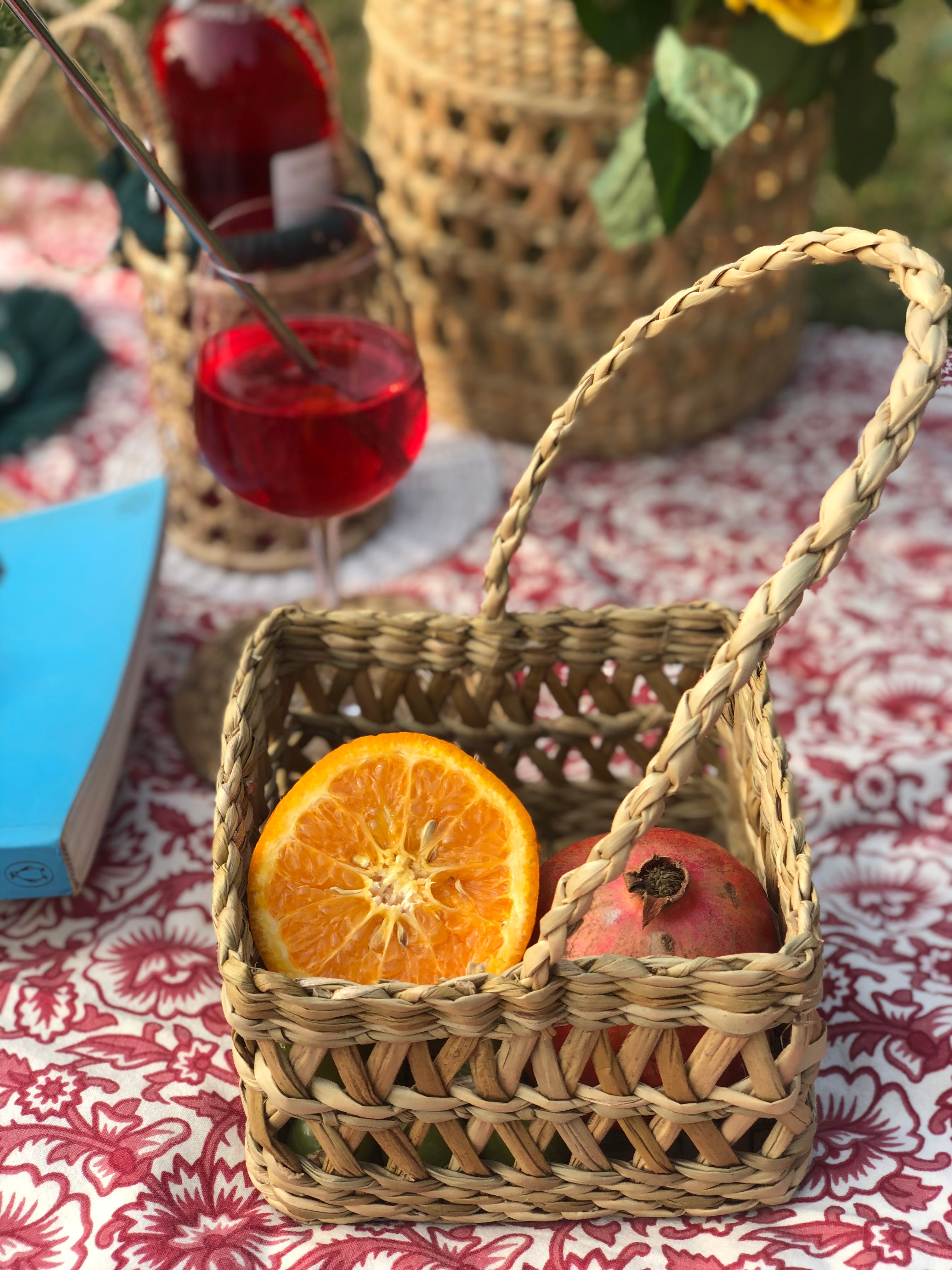 Handcrafted reed Fruit Basket