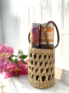 Handcrafted Barrel bag/ magazine, newspaper or paper basket