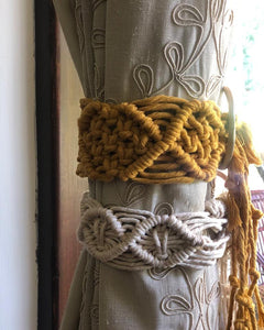 Macrame curtain tie backs (set of 2)