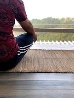 Load image into Gallery viewer, Handcrafted water hyacinth Yoga chatai/ Bedside rug
