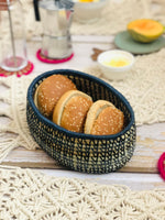 Load image into Gallery viewer, Handcrafted salt reed oval bread basket - grey
