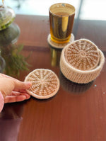 Load image into Gallery viewer, Handcrafted Salt reed coaster set of 6 with holder
