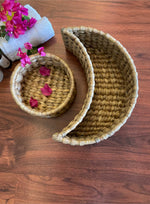 Load image into Gallery viewer, Moon child- Multi Utility basket set (round and crescent shaped)
