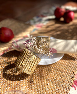 Handcrafted reed napkin rings (set of 2)