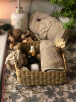 Load image into Gallery viewer, Macrame Spa Tray with handles - self care basket. (Made to order)

